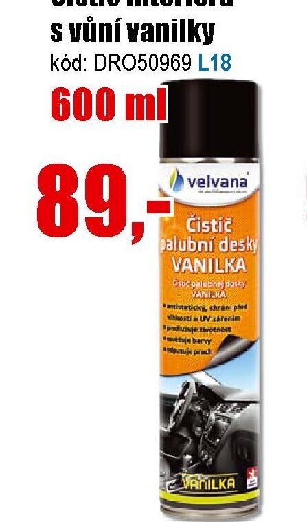 Čistič interiéru s vůní vanilky 600 ml