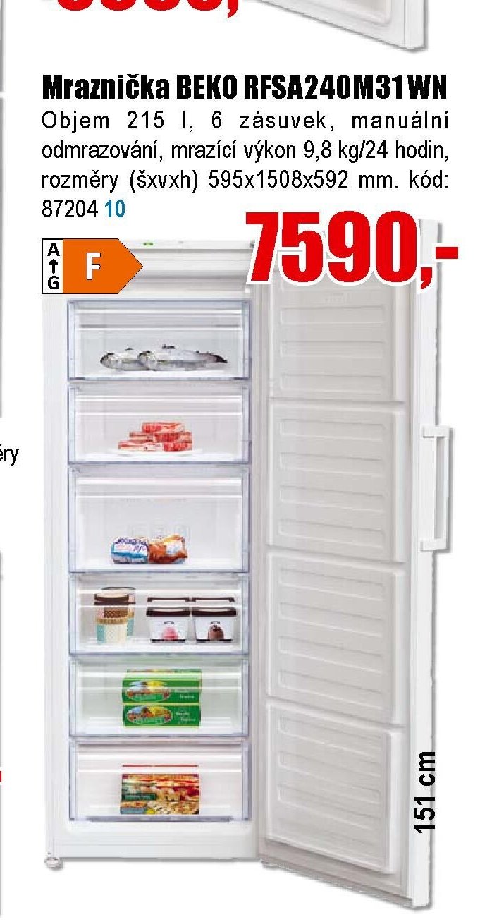 Mraznička BEKO RFSA240M31WN