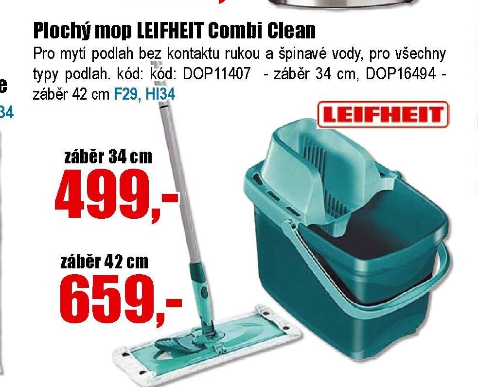 Plochý mop LEIFHEIT Combi Clean