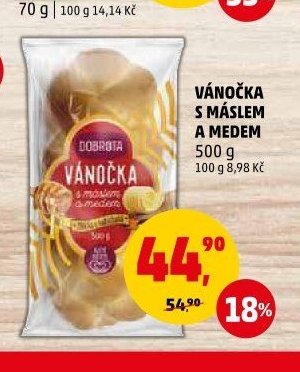 Vánočka s máslem a medem