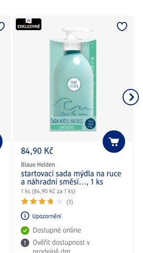 Blaue Helden startovací sada mýdla na ruce a náhradní směsi..., 1 ks