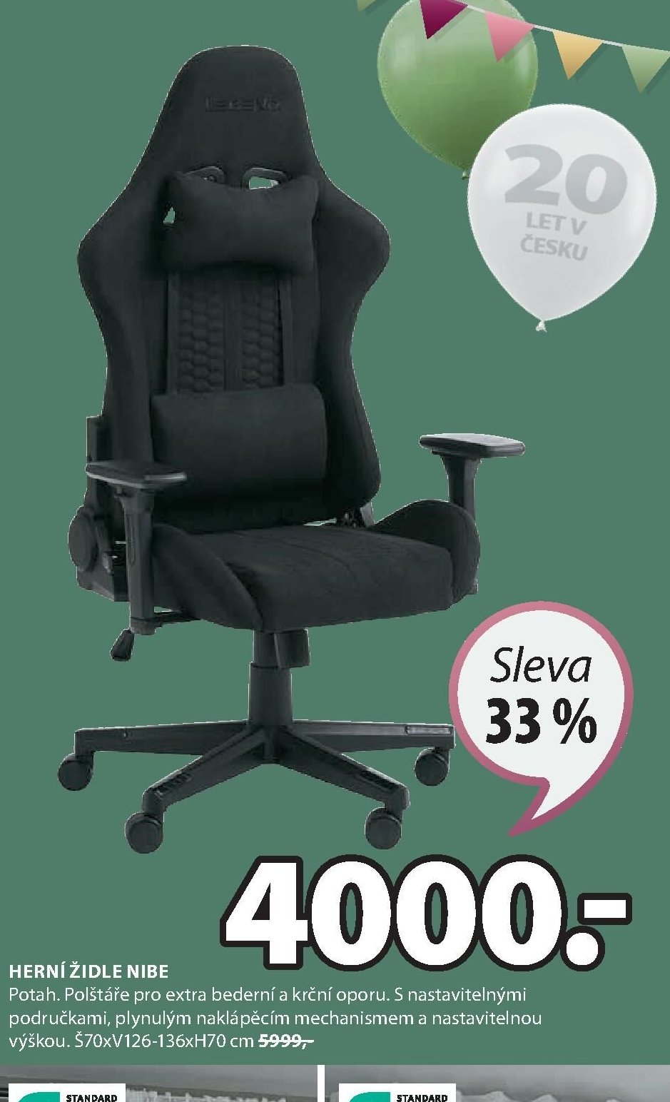 HERNÍ ŽIDLE NIBE