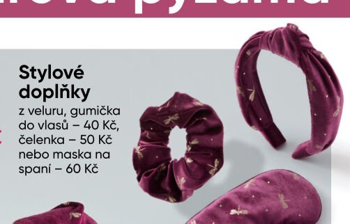 Stylové doplňky z veluru, gumička do vlasů