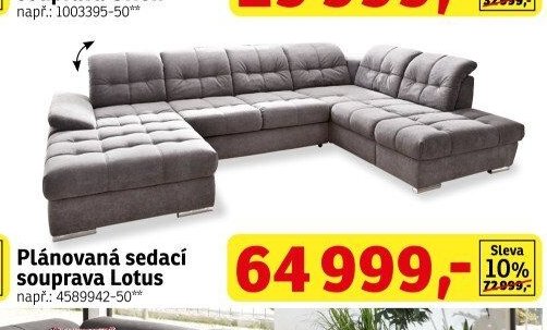 Plánovaná sedací souprava Lotus