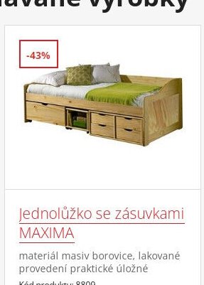 Jednolůžko se zásuvkami MAXIMA