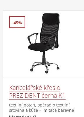 Kancelářské křeslo PREZIDENT černá K1