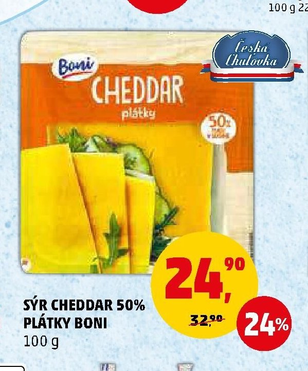 SÝR CHEDDAR 50% PLÁTKY BONI