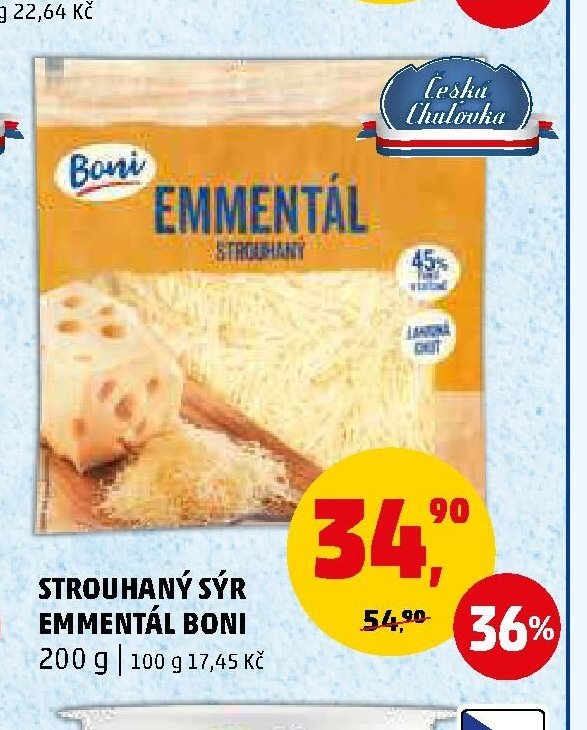 STROUHANÝ SÝR EMMENTÁL BONI
