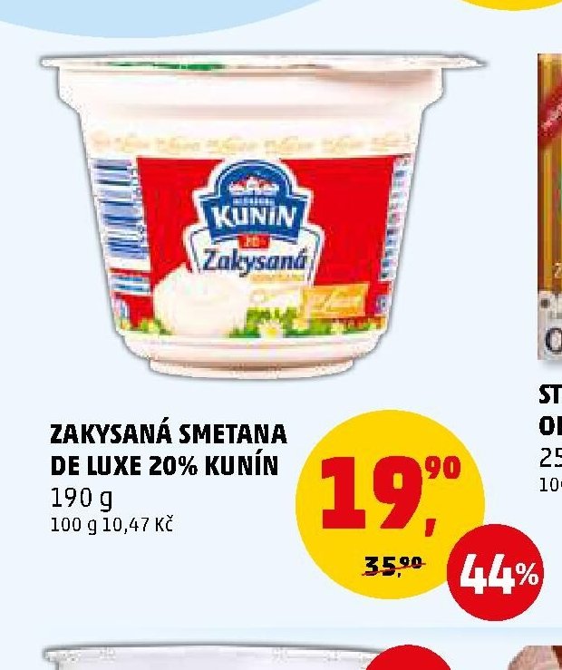 Zakysaná smetana de luxe 20% Kunín