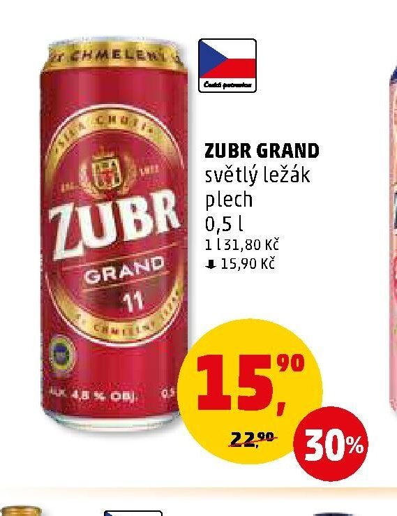 ZUBR GRAND světlý ležák
