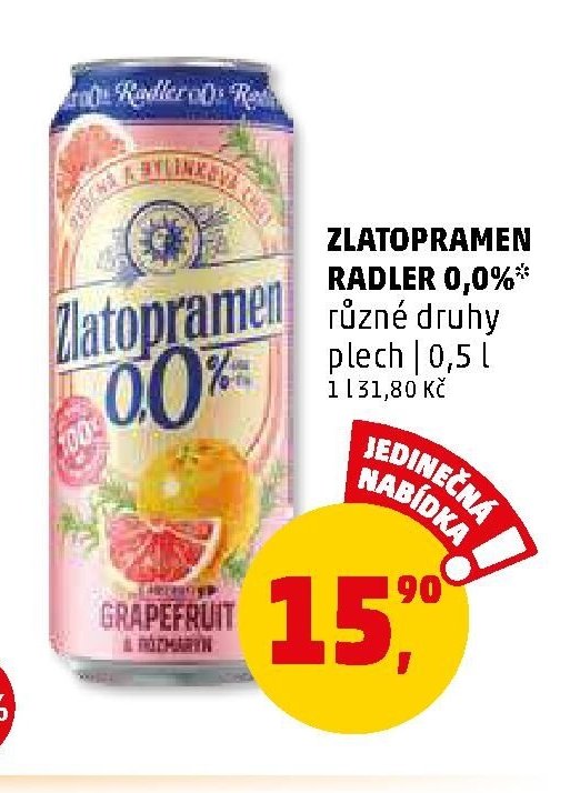 ZLATOPRAMEN RADLER 0,0%