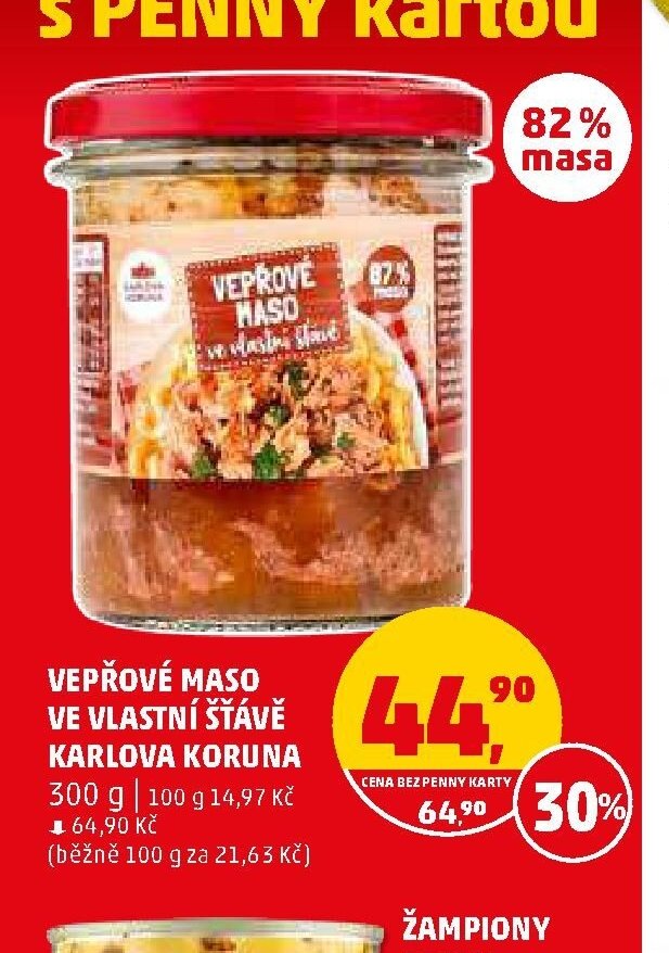 VEPŘOVÉ MASO VE VLASTNÍ ŠŤÁVĚ KARLOVA KORUNA