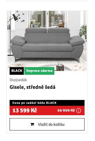 Dvojsedák Gisele, středně šedá