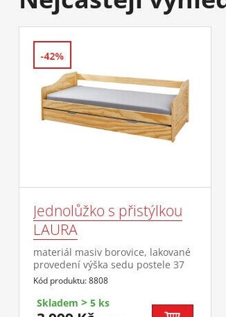 Jednolůžko s přistýlkou LAURA