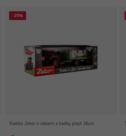 Traktor Zetor s vlekem a balíky plast 36cm