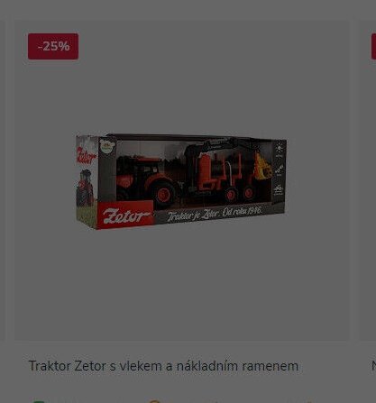 Traktor Zetor s vlekem a nákladním ramenem