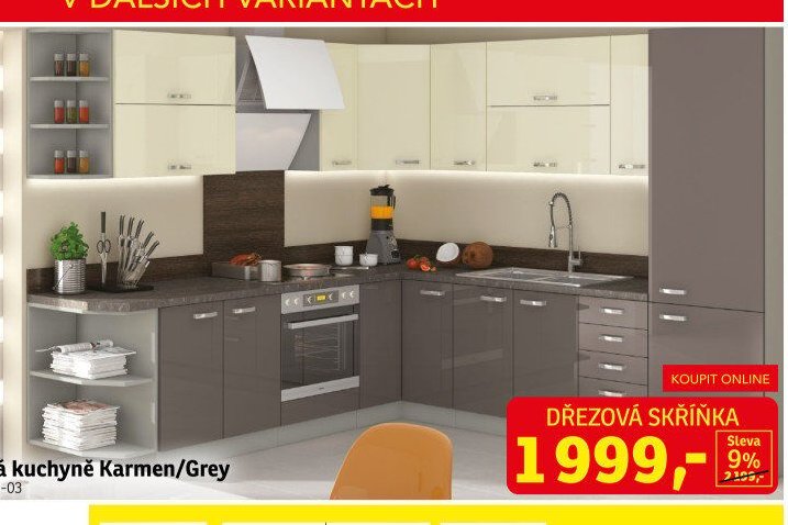 Sektorová kuchyně Karmen/Grey
