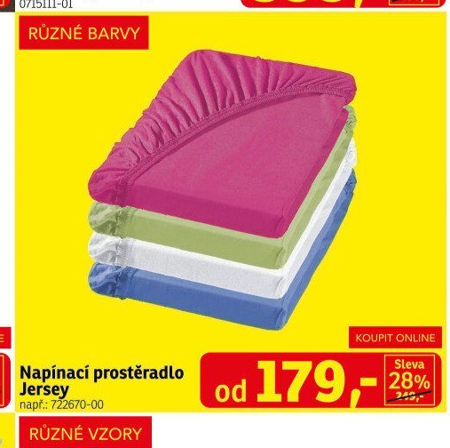 Napínací prostěradlo Jersey