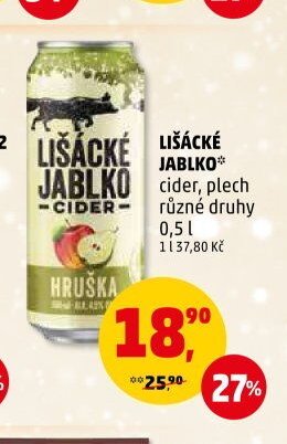 Lišácké Jablko cider, plech 0,5 l