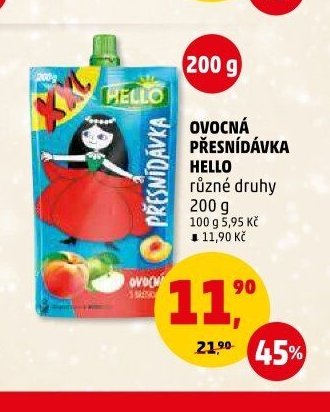 OVOCNÁ PŘESNÍDÁVKA HELLO různé druhy