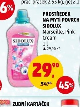 PROSTŘEDEK NA MYTÍ POVRCHŮ SIDOLUX Marseille, Pink Cream