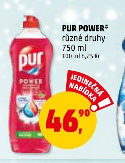 PUR POWER různé druhy 750 ml