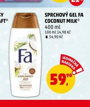 SPRCHOVÝ GEL FA COCONUT MILK