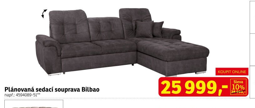 Plánovaná sedací souprava Bilbao