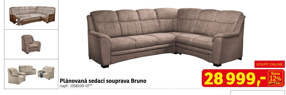 Plánovaná sedací souprava Bruno