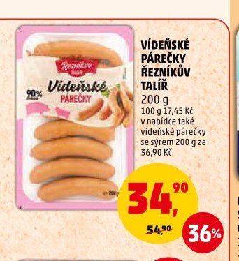 Vídeňské párečky Řezníkův talíř