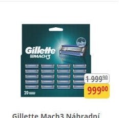 Gillette Mach3 Náhradní Holící Hlavice Pro Muže, 20 Náhradních Holících Hlavic