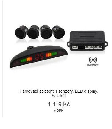 Parkovací asistent 4 senzory, LED display, bezdrát