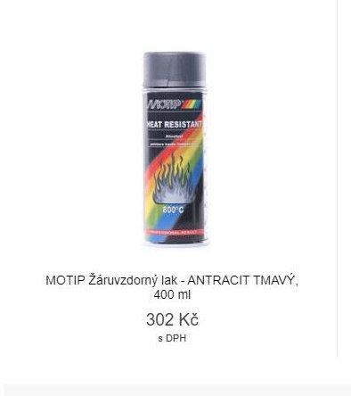 MOTIP Žáruvzdorný lak - ANTRACIT TMAVÝ, 400 ml