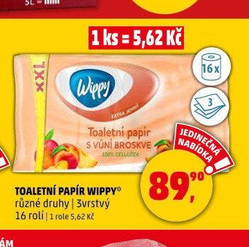 Toaletní papír Wippy 16 rolí