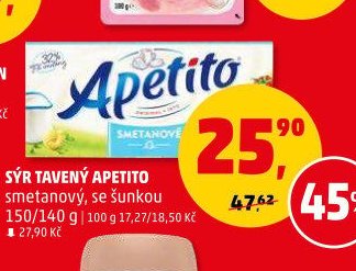 Sýr tavený Apetito 150/140 g