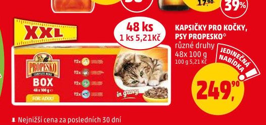 Kapsičky pro kočky, psy Propesko 48x 100 g