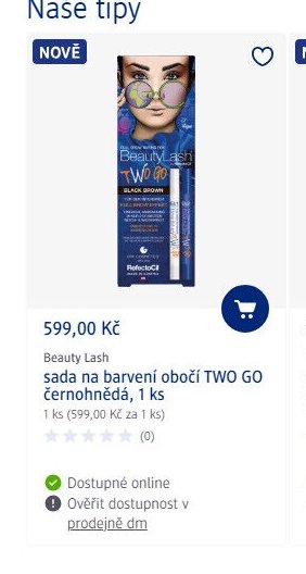 Beauty Lash sada na barvení obočí TWO GO černohnědá, 1 ks