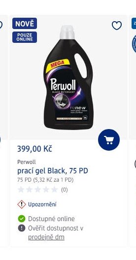 Perwoll prací gel Black, 75 PD