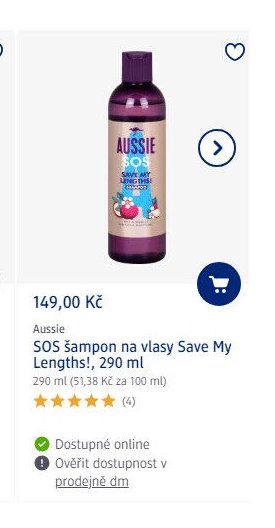 Aussie SOS šampon na vlasy Save My Lengths!, 290 ml