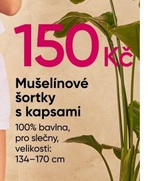 Mušelínové šortky s kapsami