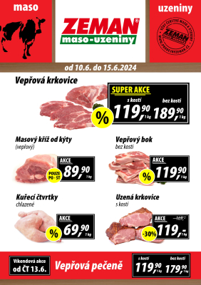 aktuální leták ZEMAN maso - uzeniny 10.6.2024-15.6.2024