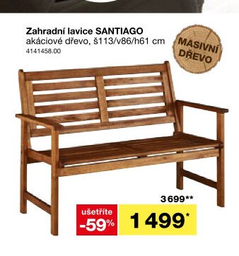 Zahradní lavice SANTIAGO