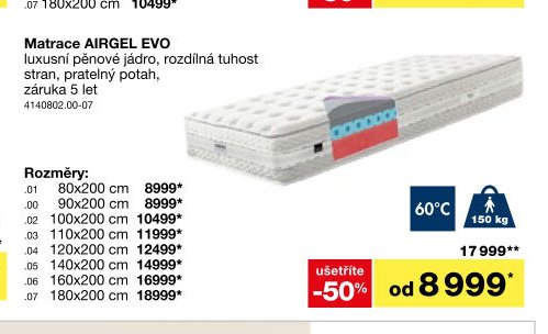 Matrace AIRGEL EVO
