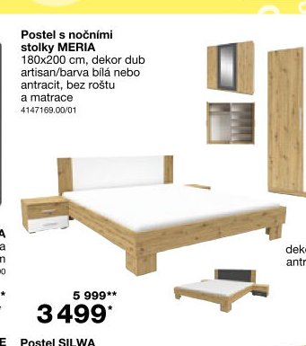 Postel s nočními stolky MERIA
