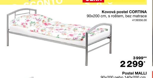 Kovová postel CORTINA