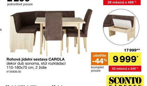Rohová jídelní sestava CAROLA