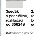 3sedák s područkou, rozkládací