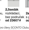 2,5sedák rozkládací, bez područek
