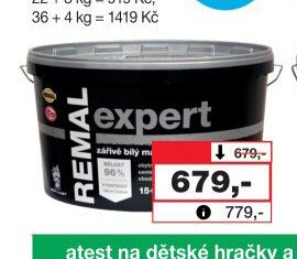 REMAL EXPERT zářivě bílý malířský nátěr, 15 + 3 kg