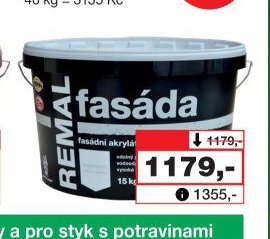 REMAL Fasáda moderní bílý akrylátový fasádní nátěr, 15 kg